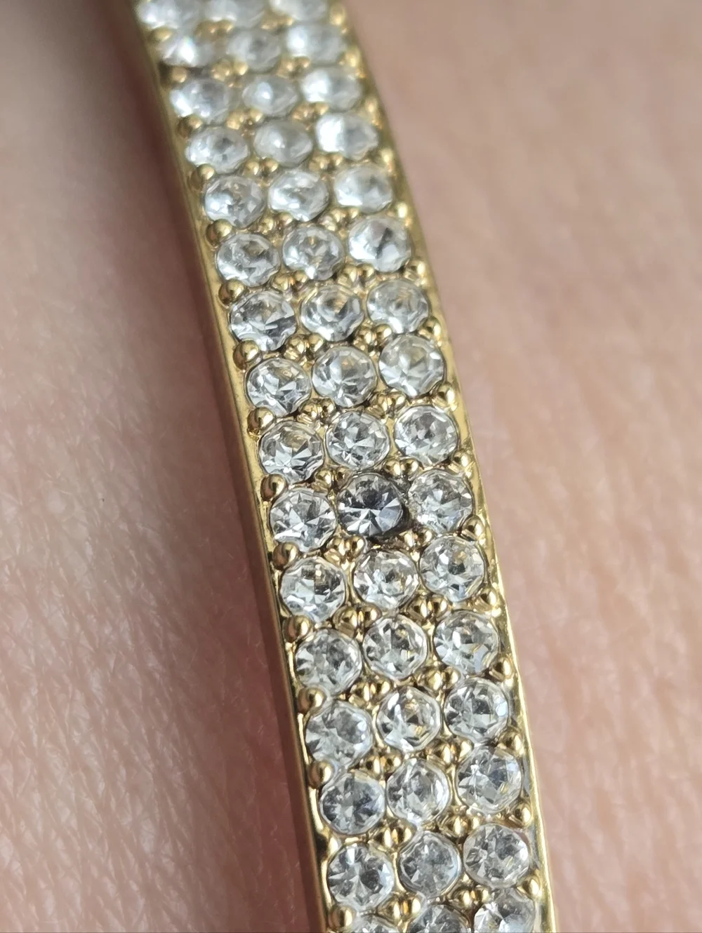 NWT Kate Spade Gold Tone Pavé Double-Row Hinged Bangle Bracelet